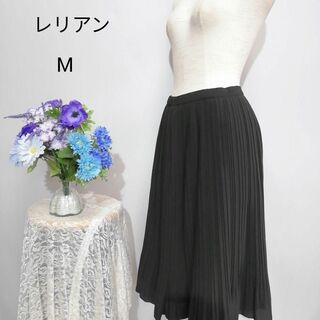 leilian - レリアン　極上美品　プリーツスカート　Мサイズ　黒色