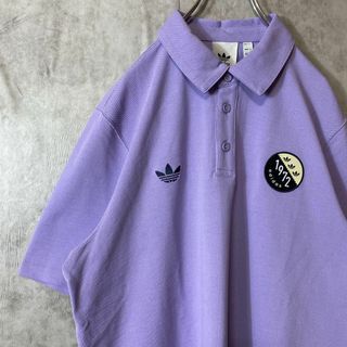 アディダス(adidas)の【オーバーサイズ、パープル】adidasワンポイント刺繍ロゴポロシャツ古着紫(ポロシャツ)