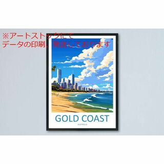 mz ポスター A3 (A4も可) ゴールドコースト トラベル ウォールアート (印刷物)