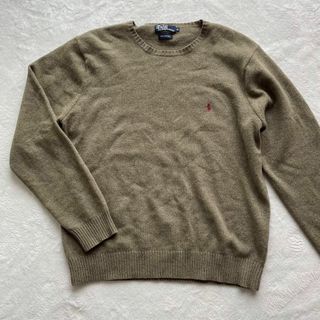 ポロラルフローレン(POLO RALPH LAUREN)のポロラルフローレン　ラムウール　ニット　モスグリーン　XL(ニット/セーター)