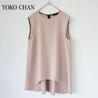 ヨーコチャン(YOKO CHAN)のYOKOCHAN ヨーコチャン ノースリーブ ブラウス バックタック アシメヘム(シャツ/ブラウス(半袖/袖なし))