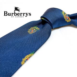 【美品】Burberrys ネクタイ ブルー ネイビー シルク100%