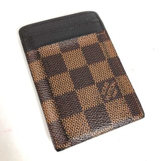 ルイヴィトン(LOUIS VUITTON)のルイヴィトン LOUIS VUITTON ポルトカルト・パンス  N61209 ダミエ 名刺入れ パスケース マネークリップ付き カードケース ダミエキャンバス エベヌ ブラウン(パスケース/IDカードホルダー)