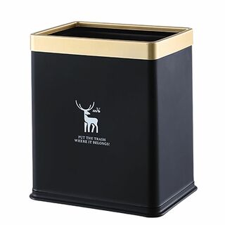 【色: 黒】ゴミ箱 スリム 10L コンパクト 角型 おしゃれ ごみ箱 フタなし(ごみ箱)
