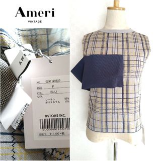 アメリヴィンテージ(Ameri VINTAGE)の新品【Ameri VINTAGE★アメリヴィンテージ】チェックノースリーブニット(カットソー(半袖/袖なし))