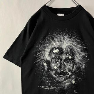 メキシコ製　アインシュタイン Tシャツ 相対性理論 蓄光　M ブラック　古着(Tシャツ/カットソー(半袖/袖なし))