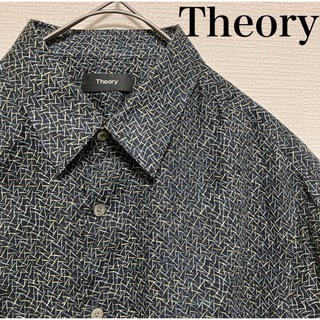 theory - セオリー Theory 麻 リネン100% 総柄 半袖 ボタン シャツ M