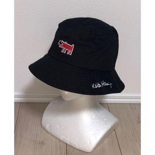 カンゴール(KANGOL)の新品 Keith Haring キースヘリング バケットハット DOG 犬 黒(ハット)