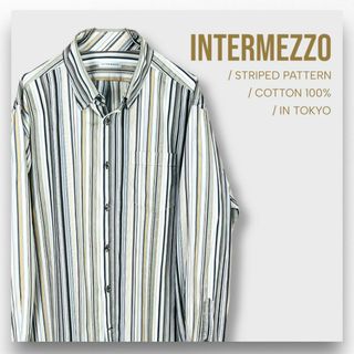 【インターメッツォ】INTERMEZZO 長袖シャツ ストライプ マルチカラー