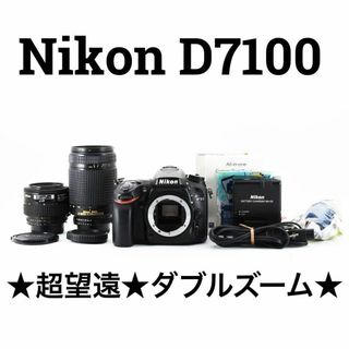 ニコン(Nikon)の美品　Nikon d7100 ダブルズーム カードリーダーでスマホ転送可(デジタル一眼)