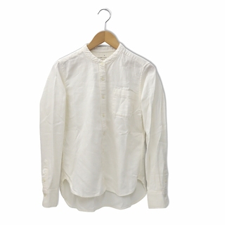 MUJI (無印良品) - 無印良品 胸ポケット 長袖 ボタンアップ スタンドカラー シャツ S ホワイト