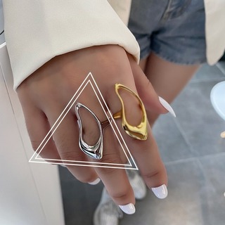 【数量限定】個性派　デザイン　リング　シルバー　お洒落　指輪　韓国　Y2K(リング(指輪))