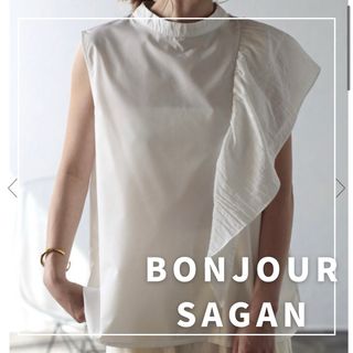 BONJOUR SAGAN - "新品・タグ付"アシメフリルノースリブブラウス/BONJOUR SAGAN