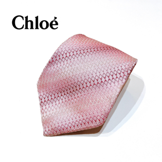 Chloe - Chloe クロエ　ネクタイ　ピンク　ストライプ　レジメンタル　ブランドネクタイ