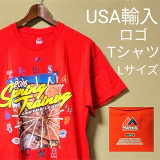 Majestic - 美品 USA輸入 アメリカ古着 マジェスティック Tシャツ 半袖 赤 アメカジ