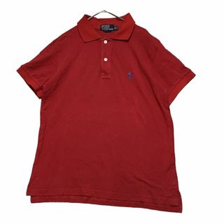 ポロラルフローレン(POLO RALPH LAUREN)のポロラルフローレン 半袖ポロシャツ 無地 レッド ポニー刺繍 夏物古着d62(ポロシャツ)