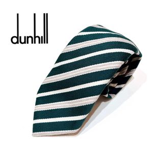 ダンヒル(Dunhill)のDunhill ダンヒル　ネクタイ　グリーン　深緑　ストライプ　レジメンタル(ネクタイ)