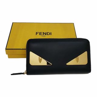 フェンディ(FENDI)の未使用品！FENDI【フェンディ】バグズアイ レザー ラウンドファスナー長財布(長財布)