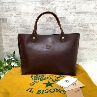 イルビゾンテ(IL BISONTE)の【極美品】IL BISONTE トート ハンドバッグ 定番 現行品 こげ茶(ハンドバッグ)