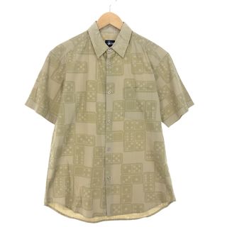 STUSSY - 古着 90年代 ステューシー STUSSY 紺タグ 総柄 半袖 コットンシャツ USA製 メンズM ヴィンテージ /eaa452446