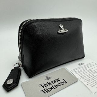 ヴィヴィアンウエストウッド(Vivienne Westwood)の未使用 ヴィヴィアン コスメポーチ ディアマンテ ハートオーブ 黒 レザー 小分(ポーチ)