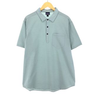 パタゴニア(patagonia)の古着 パタゴニア Patagonia ORGANIC COTTON オーガニックコットン 53035SP20 シアサッカー プルオーバー 半袖 コットン ストライプシャツ メンズXL /eaa452442(シャツ)