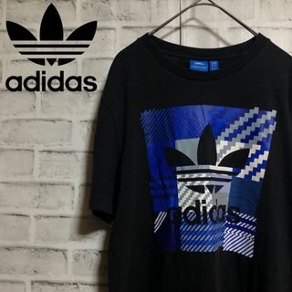 Originals（adidas） - 美品⭐️adidas ビッグトレファイルロゴ&チェック柄 Tシャツ M ブラック