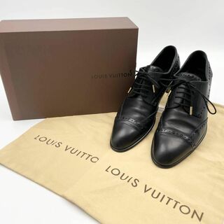 ルイヴィトン(LOUIS VUITTON)の☆美品☆ LOUIS VUITTON 革靴 ブラック レディース 箱付き(ローファー/革靴)