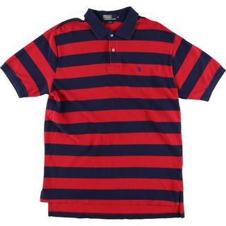 ラルフローレン(Ralph Lauren)の古着 ラルフローレン Ralph Lauren POLO by Ralph Lauren 半袖 ボーダー ポロシャツ メンズXL /eaa452928(ポロシャツ)