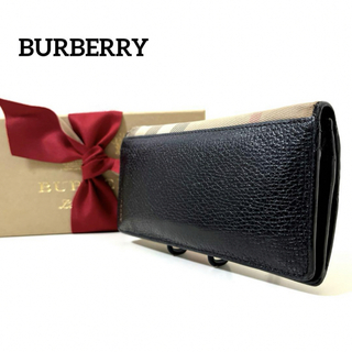 バーバリー(BURBERRY)の✨BURBERRY✨バーバリー ◆黒ブラック×ノバチェック◆レザー×キャンバス(財布)