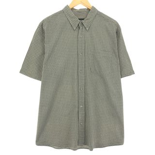 Eddie Bauer - 古着 エディーバウアー Eddie Bauer シアサッカー 半袖 ボタンダウン チェックシャツ メンズXL /eaa452424