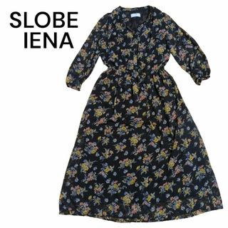 スローブイエナ(SLOBE IENA)のSLOBE IENA レース ワンピース 花柄 ブラック ロングワンピース(ロングワンピース/マキシワンピース)