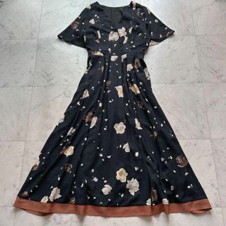 Ameri AMY BELL DRESS  花柄　薔薇　ワンピース　プリーツ(ロングワンピース/マキシワンピース)