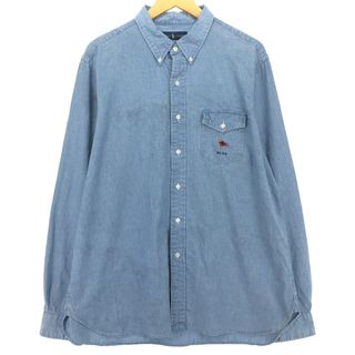 ラルフローレン(Ralph Lauren)の古着 ラルフローレン Ralph Lauren 長袖 ボタンダウン シャンブレーシャツ メンズXL /eaa452736(シャツ)