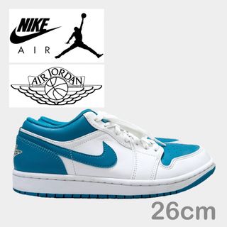 ナイキ(NIKE)の【美品】NIKE AIR JORDAN 1 LOW 26cm アクアトーン(スニーカー)