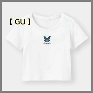 ジーユー(GU)の【新品・未使用/タグ付き】 GU / ショート丈トップス(Tシャツ(半袖/袖なし))