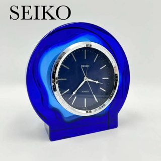 SEIKO - ☆大人気☆ SEIKO 置き時計 クォーツ 目覚まし 稼働品 ブルー