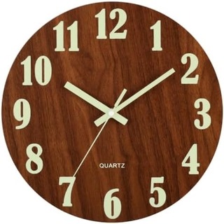 壁掛け時計 夜光 木製壁掛け時計 連続秒針 お洒落 掛け時計 掛け時計 アナログ(掛時計/柱時計)