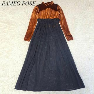 パメオポーズ(PAMEO POSE)のPAMEO POSE 美品✨ベロアボールドレス マキシワンピース F(ロングワンピース/マキシワンピース)