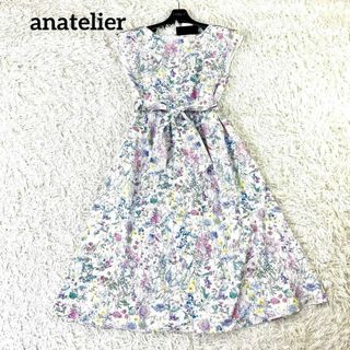 アナトリエ(anatelier)の✨新品未使用✨anatelierアナトリエ　コットンワンピース　小花柄　リボン(ひざ丈ワンピース)