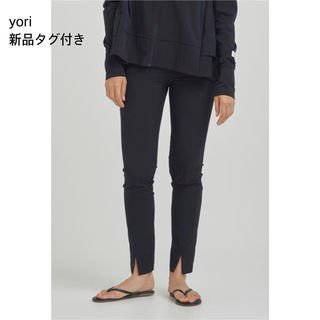 【新品】yori ヨリ サマーレギパン スリット ブラック 34(スキニーパンツ)