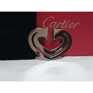 カルティエ(Cartier)の正規美 レア カルティエ ロゴ文字鏡面ハート型マネークリップ 財布 カードケース(マネークリップ)