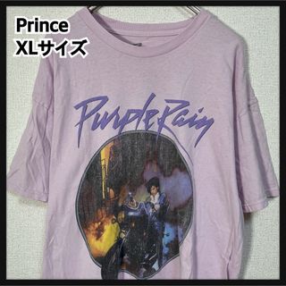 【プリンス】半袖Tシャツ　パープルレイン　バイク　バンド　紫　デカロゴ44(Tシャツ/カットソー(半袖/袖なし))