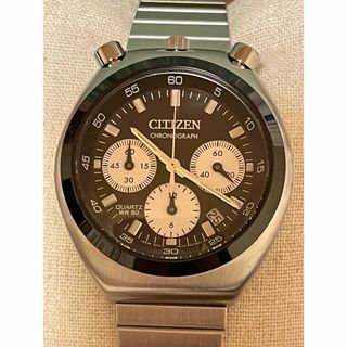 CITIZEN - 新品 シチズン　レコードレーベル　ツノクロノ　ブラックAN3660-81E