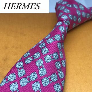エルメス(Hermes)の★ HERMES エルメス★  ブランド ネクタイ シルク  フランス製 赤系(ネクタイ)
