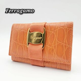 Salvatore Ferragamo - ☆美品☆ Salvatore Ferragamo キーケース クロコ型押し