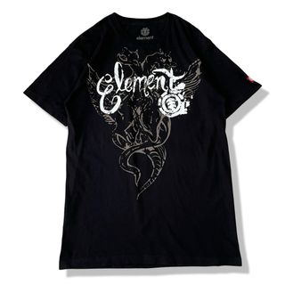 ELEMENT - ELEMENT エレメント ビッグロゴプリントTシャツ ブラック M USA製