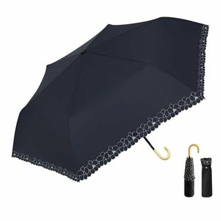 【色: 花柄-ブラック】日傘 折りたたみ傘 超軽量 174g/194g UVカッ(その他)