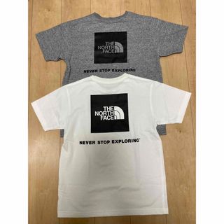 ザノースフェイス(THE NORTH FACE)のノースフェイス ロゴ 半袖 Tシャツ 2枚セット ホワイト グレー 新品同様(Tシャツ/カットソー(半袖/袖なし))