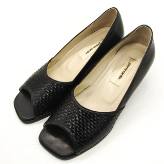ピエールカルダン パンプス オープントゥ ブランド シューズ 靴 日本製 黒 レディース 23サイズ ブラック Pierre Cardin